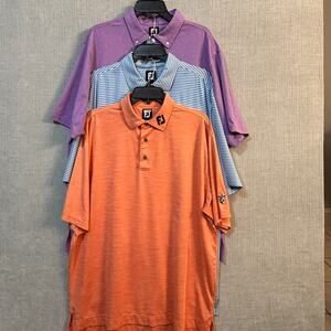 3 FootJoy Performance Polos Mens XL Purple, Blue, Orange